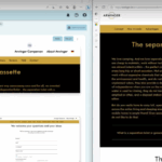 Zwei sich gegenüberstehende Screenshots: Links vom Sören-Tool, rechts von der Arwinger-Website